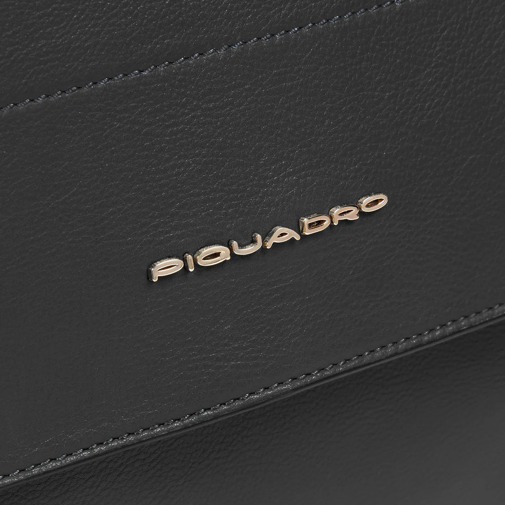 Borsa donna modello satchel in pelle porta pc 14" Nero - Qshops (Piquadro)