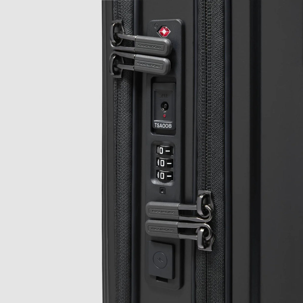 Trolley da cabina con porta pc 17.3 a 4 ruote Nero - Qshops (Piquadro)