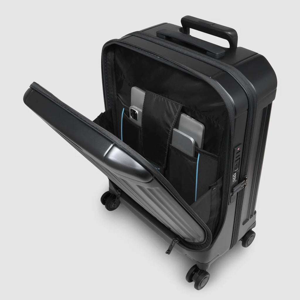 Trolley da cabina con porta pc 17.3 a 4 ruote Nero - Qshops (Piquadro)