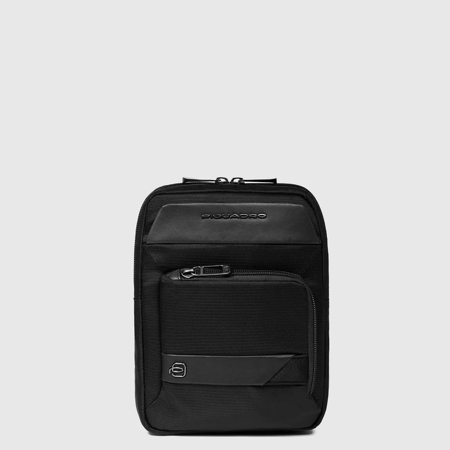 Borsello Uomo Tracolla Con Scomparto Tablet Fino A 11 Pollici - Tasca RFID, Nero, Medio