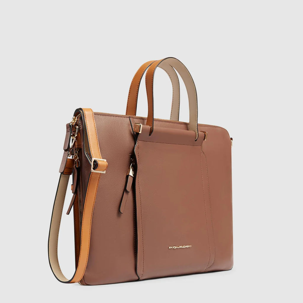 Borsa da lavoro donna porta pc 15.6" Marrone - Qshops (Piquadro)