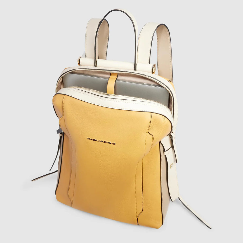 Zaino donna porta pc 14 Giallo Beige - Qshops (Piquadro)