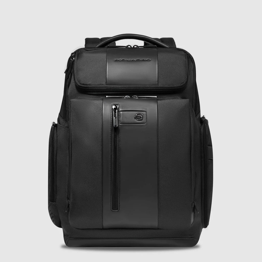 Zaino porta pc 15.6 in tessuto riciclato e pelle - Qshops (Piquadro)