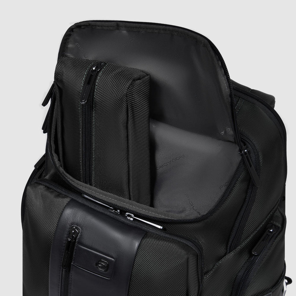 Zaino porta pc 15.6 in tessuto riciclato e pelle - Qshops (Piquadro)