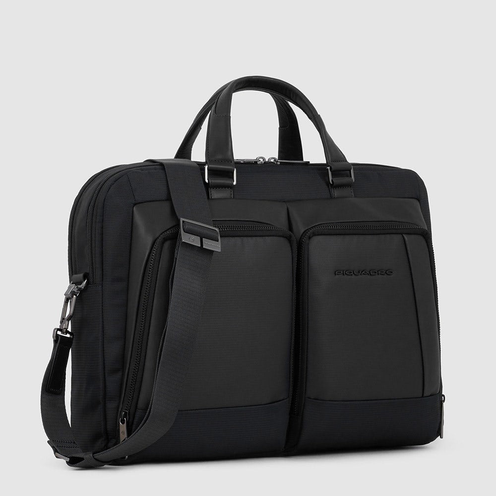 Cartella pelle e tessuto 2 manici Wallaby Nero - Qshops (Piquadro)