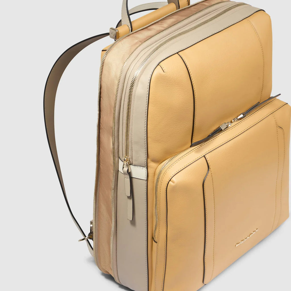 Zaino donna porta pc 15.6 espandibile Giallo Beige - Qshops (Piquadro)