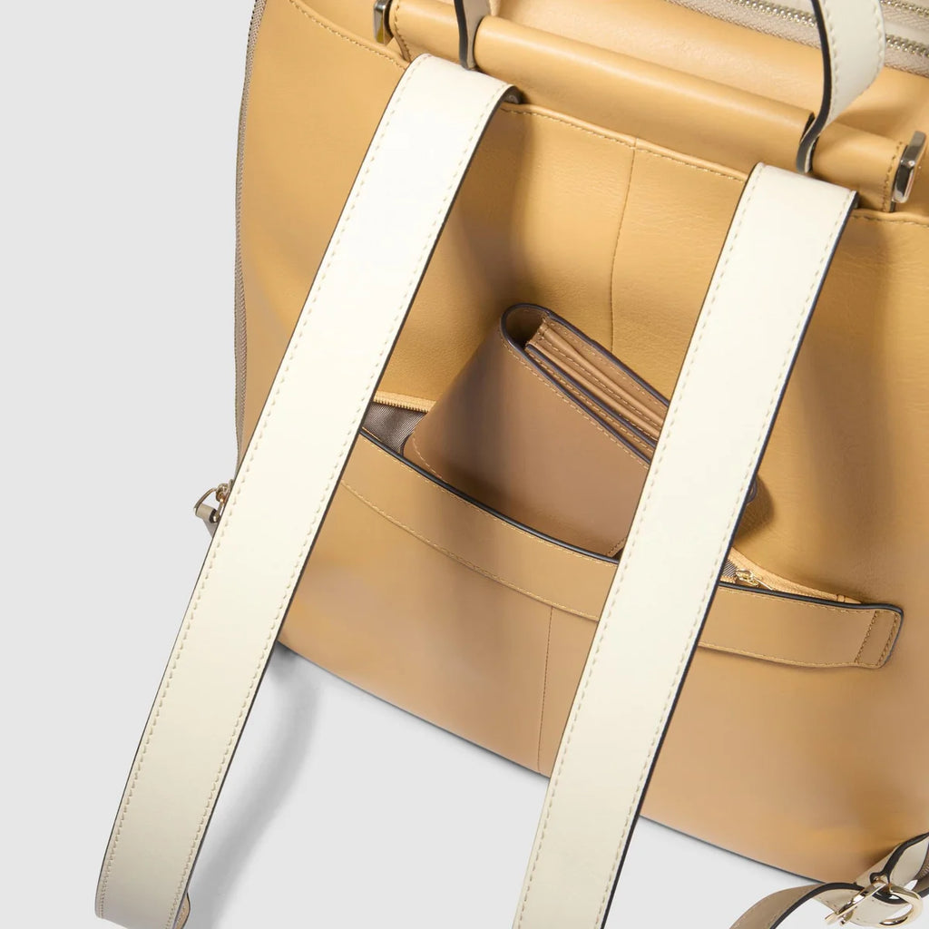 Zaino donna porta pc 15.6 espandibile Giallo Beige - Qshops (Piquadro)