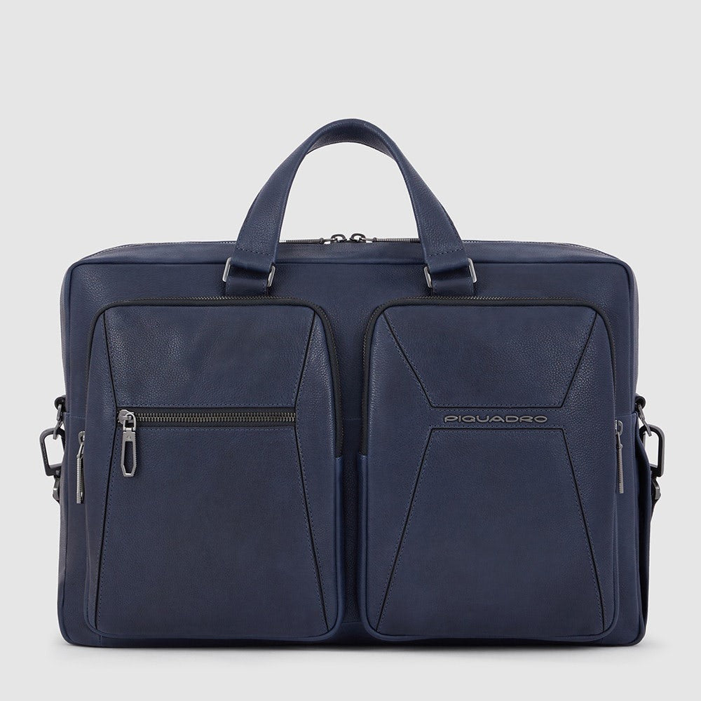 Cartella Computer and iPad Pro bag Blu - Qshops (Piquadro)
