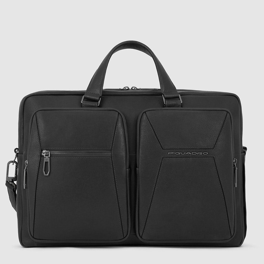 Cartella Computer and iPad Pro bag Nero - Qshops (Piquadro)