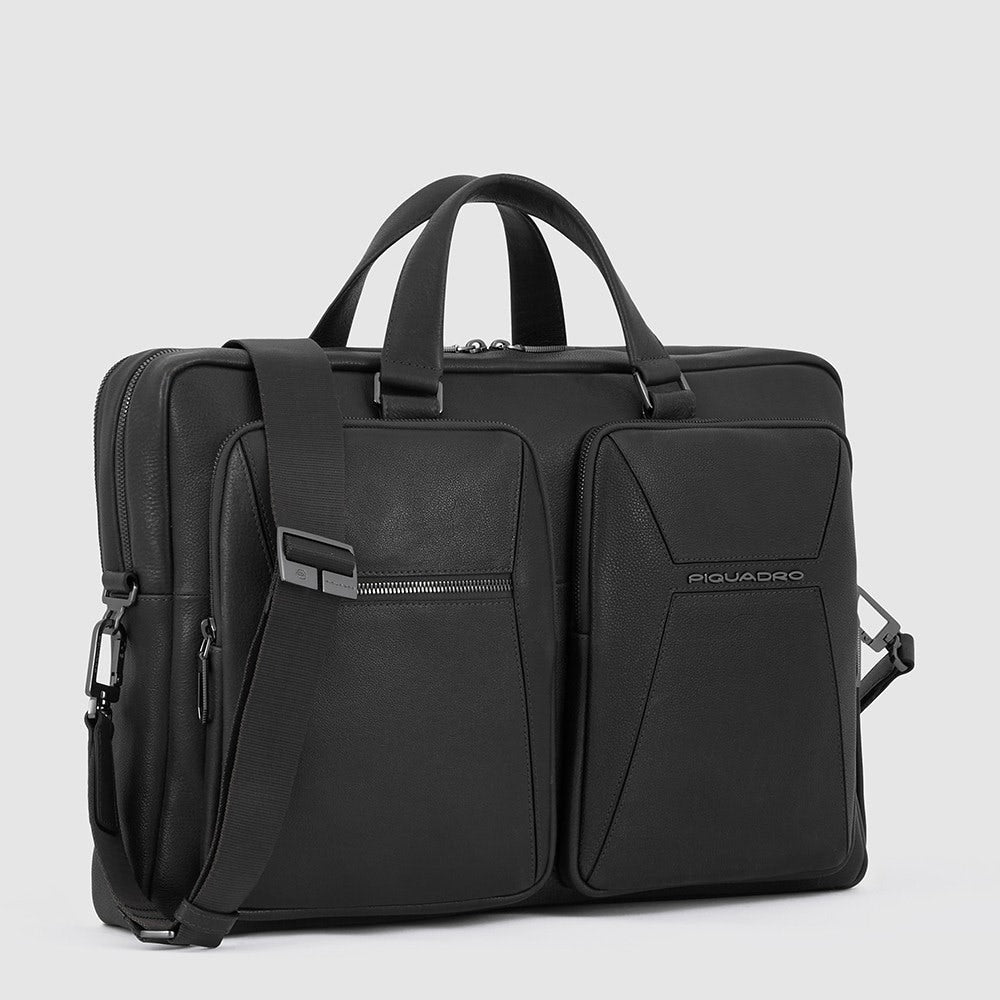 Cartella Computer and iPad Pro bag Nero - Qshops (Piquadro)