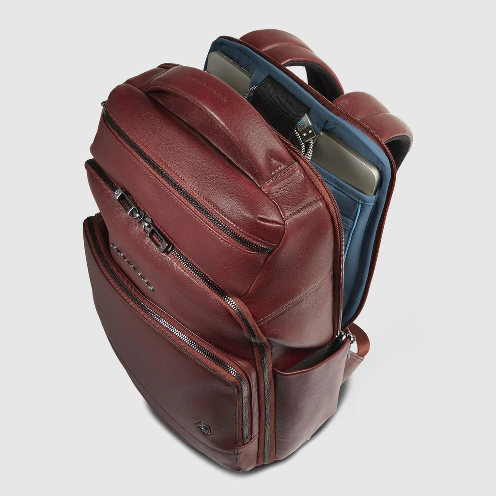 Zaino uomo porta pc 14" personalizzabile Marrone - Qshops (Piquadro)