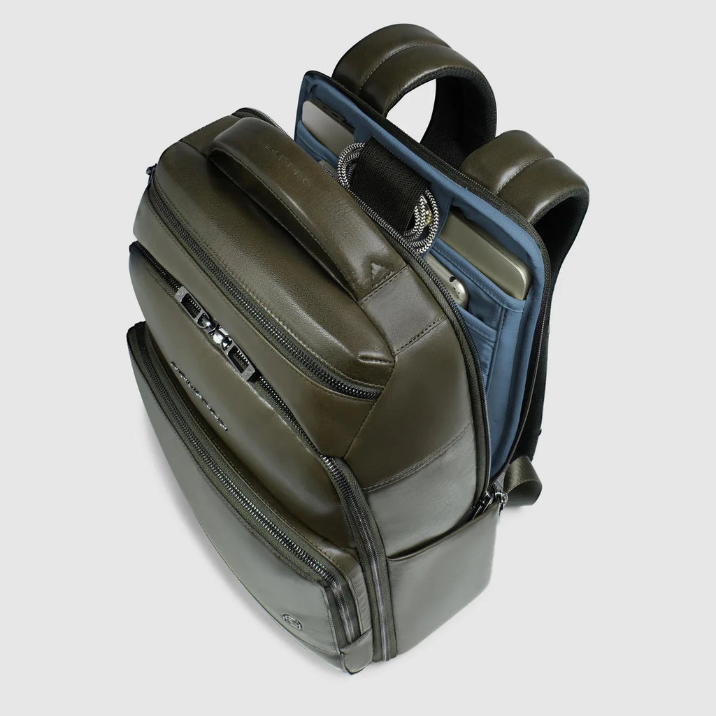 Zaino uomo porta pc 14" personalizzabile Verde - Qshops (Piquadro)