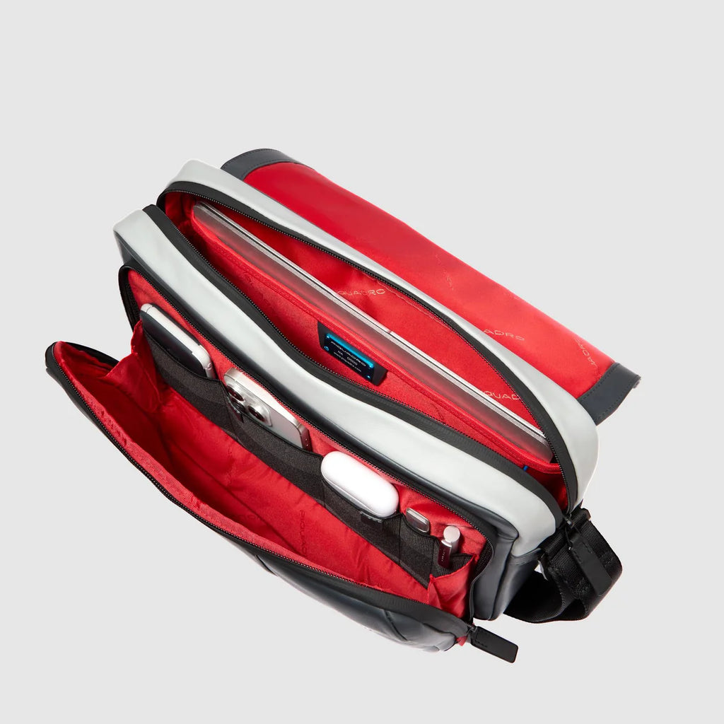 Borsa messenger uomo porta pc 14" Grigio Nero - Qshops (Piquadro)