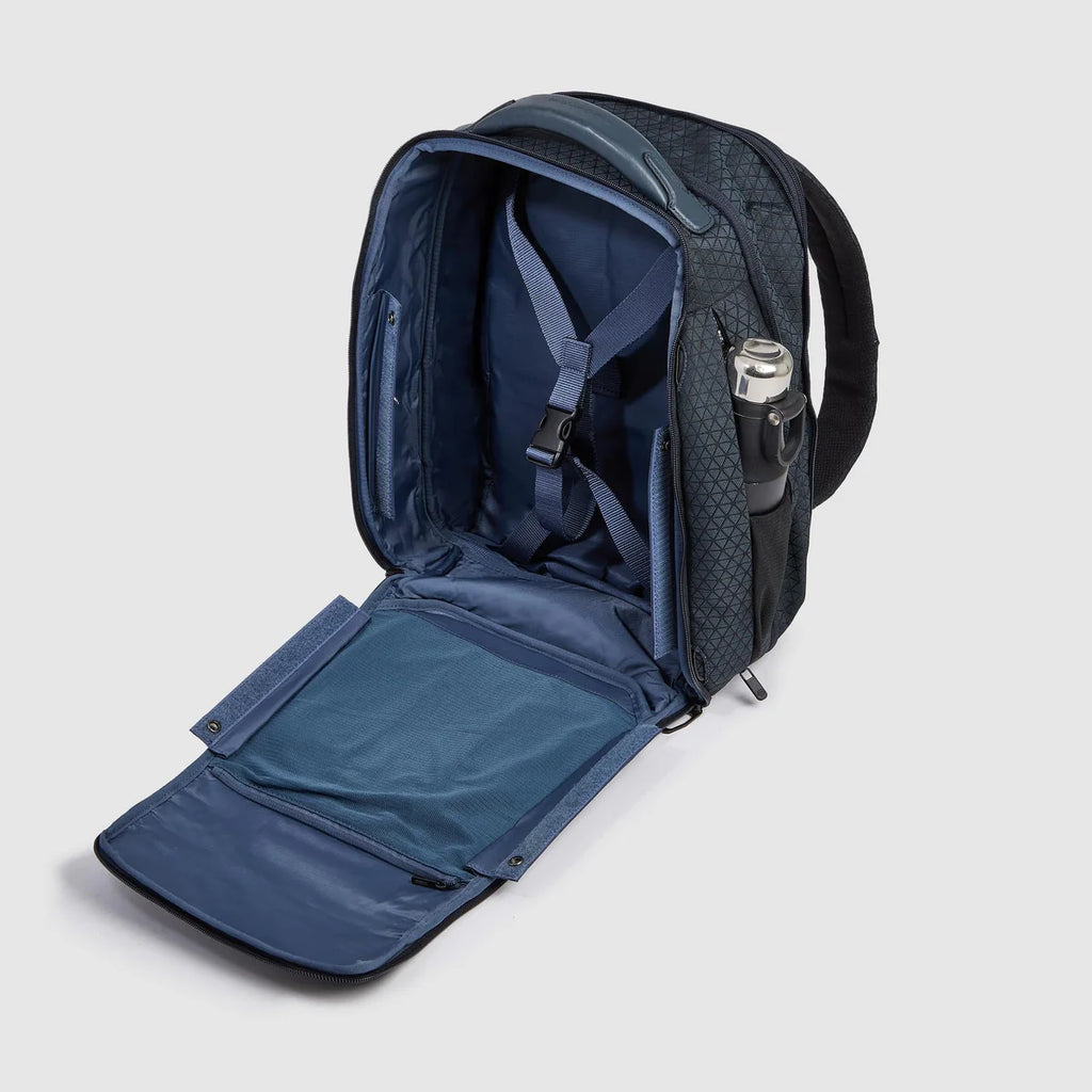 Zaino da viaggio modulare in tessuto riciclato Blu - Qshops (Piquadro)