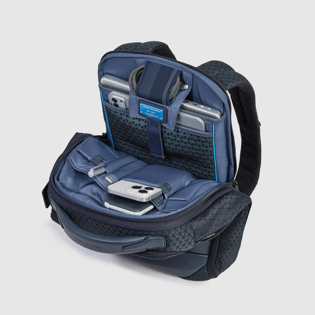 Zaino da viaggio modulare in tessuto riciclato Blu - Qshops (Piquadro)