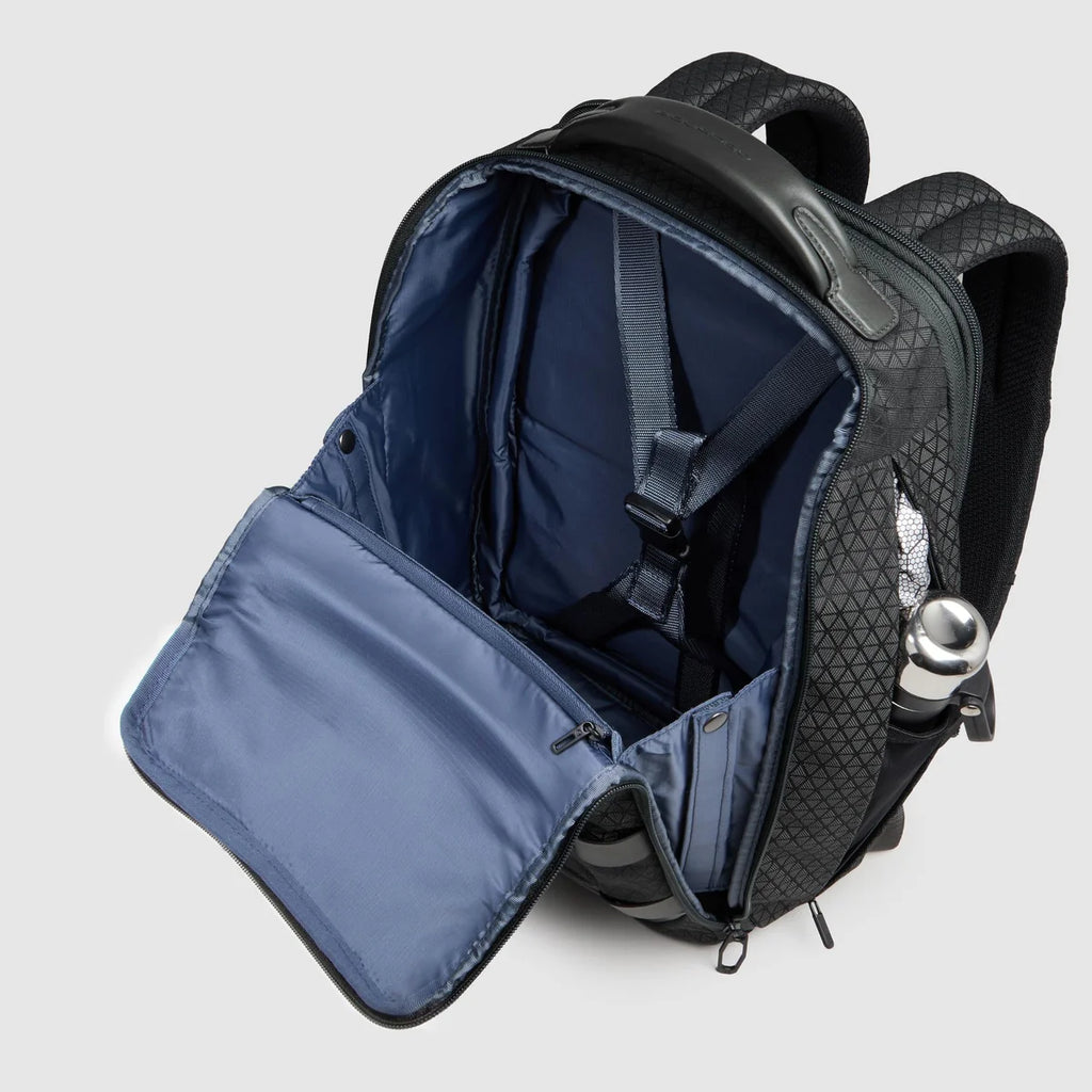 Zaino da viaggio modulare in tessuto riciclato Nero - Qshops (Piquadro)