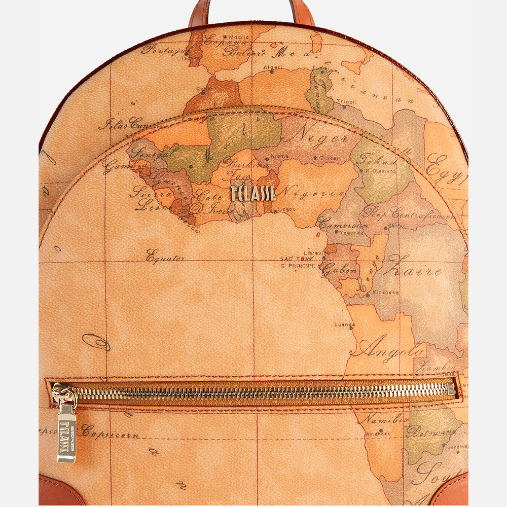 Zaino tre tasche in tessuto stampa Geo Classic Naturale - Qshops (Alviero Martini 1A Classe)