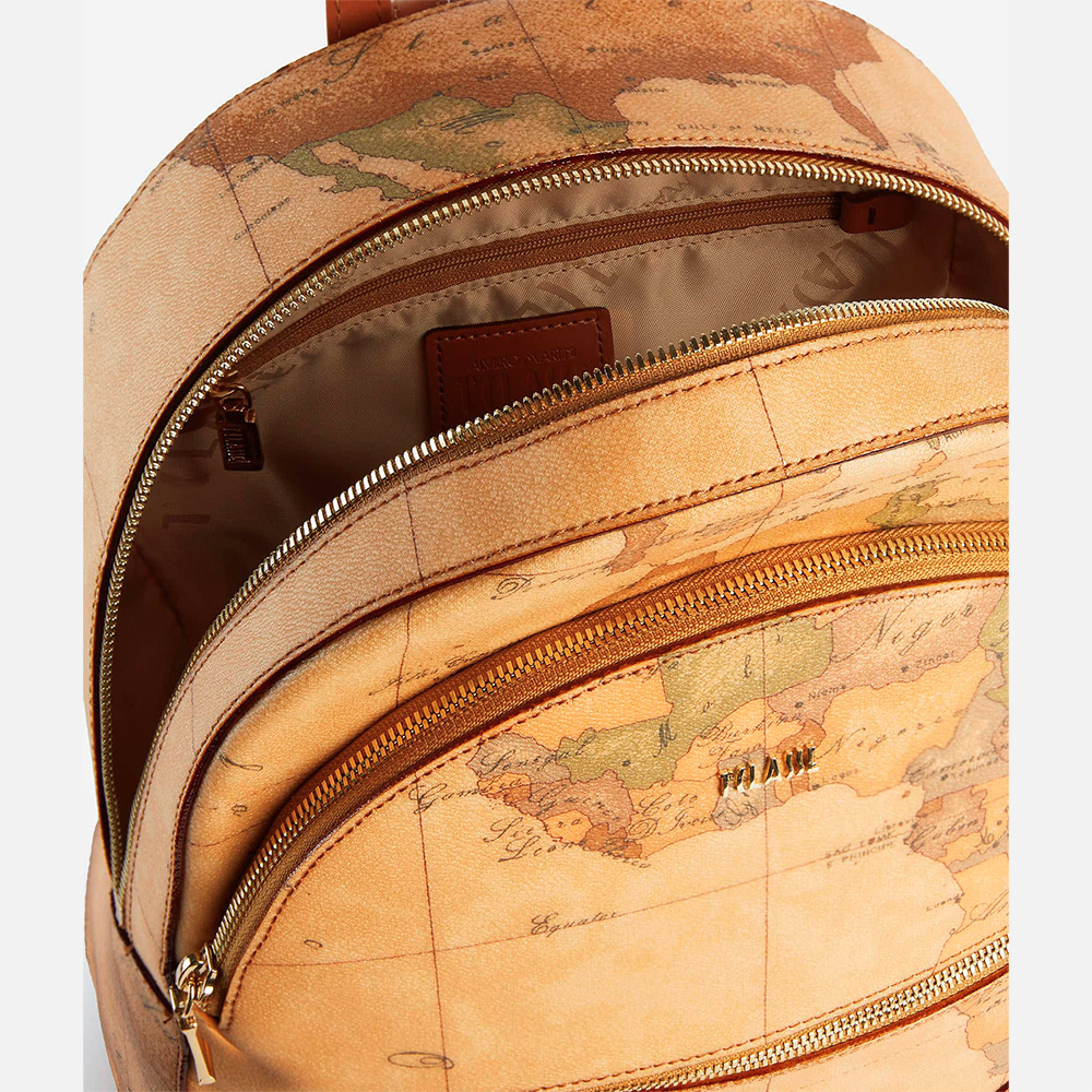 Zaino tre tasche in tessuto stampa Geo Classic Naturale - Qshops (Alviero Martini 1A Classe)