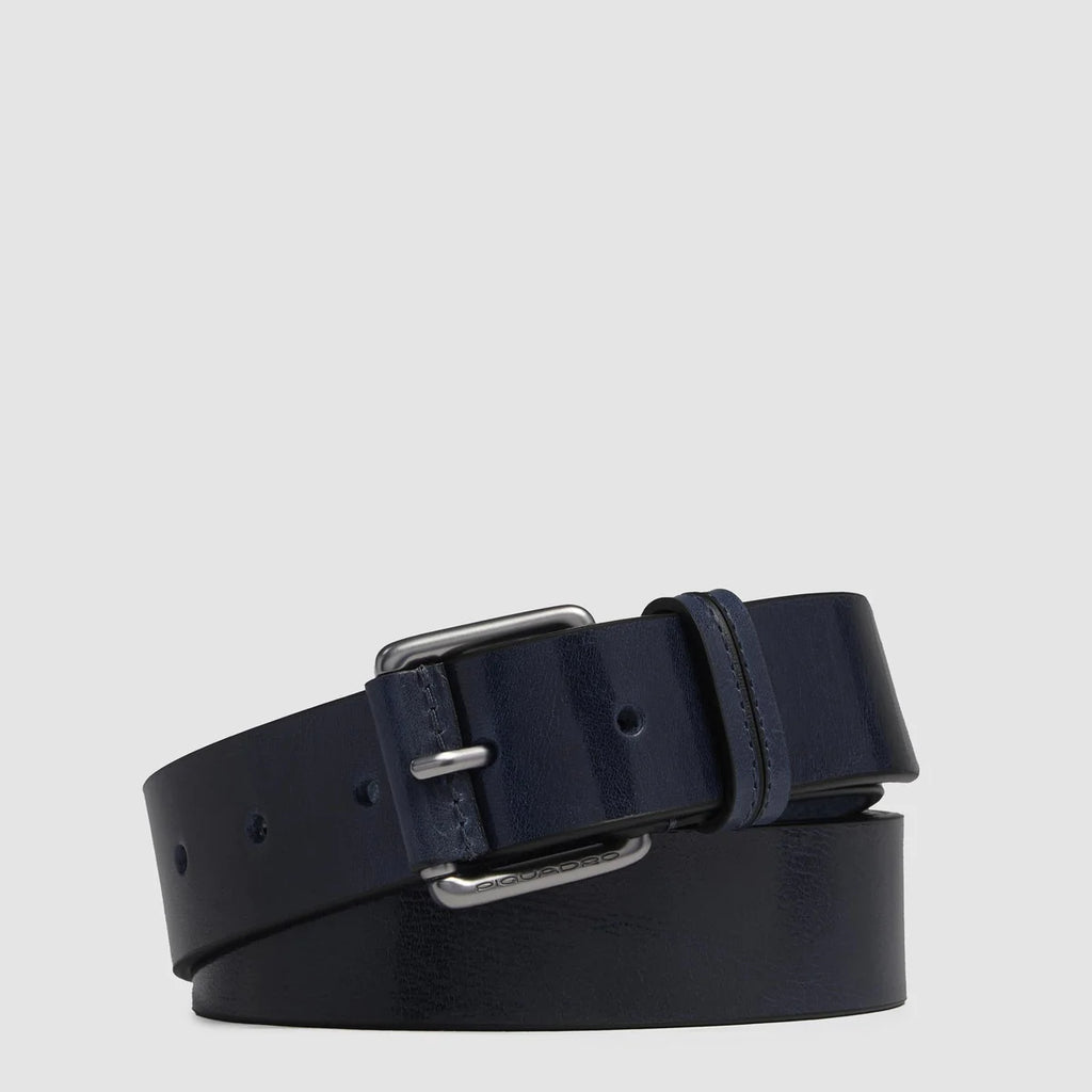 Cintura uomo in pelle con fibbia ad ardiglione Blu - Qshops (Piquadro)