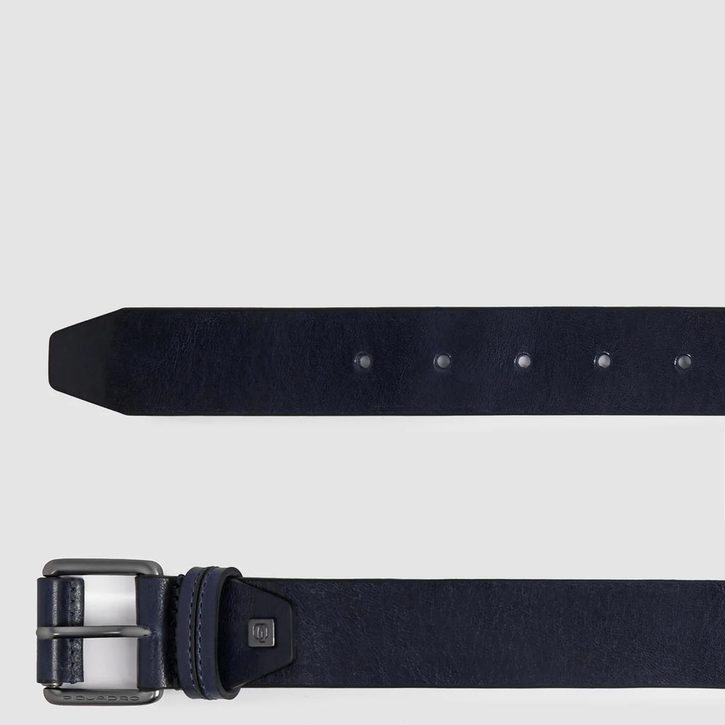 Cintura uomo in pelle con fibbia ad ardiglione Blu - Qshops (Piquadro)