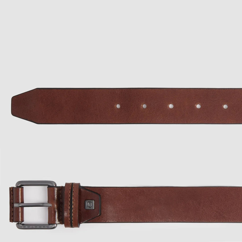 Cintura uomo in pelle con fibbia ad ardiglione Marrone - Qshops (Piquadro)