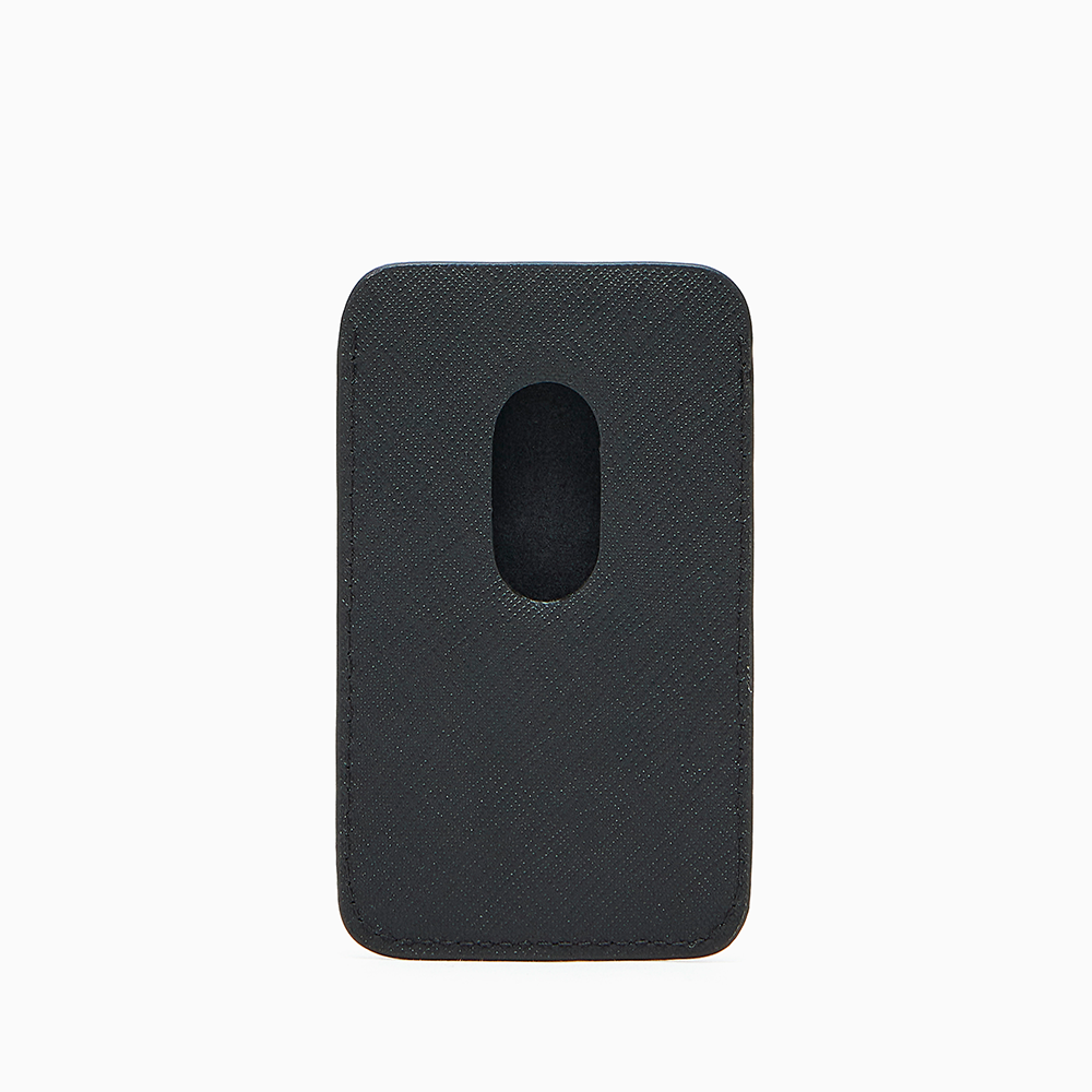 Portacarte magnetico in saffiano rigenerato ASV Nero - Qshops (Emporio Armani)