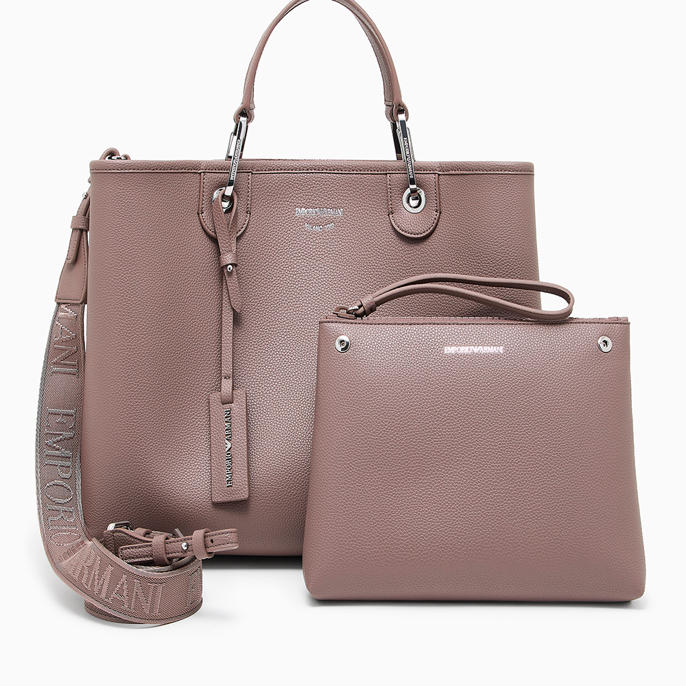 Shopper media MyEA stampa cervo Cammello - Qshops (Emporio Armani)