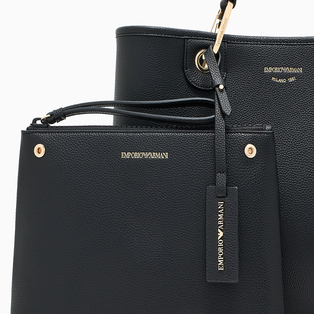 Shopper media MyEA stampa cervo Nero - Qshops (Emporio Armani)
