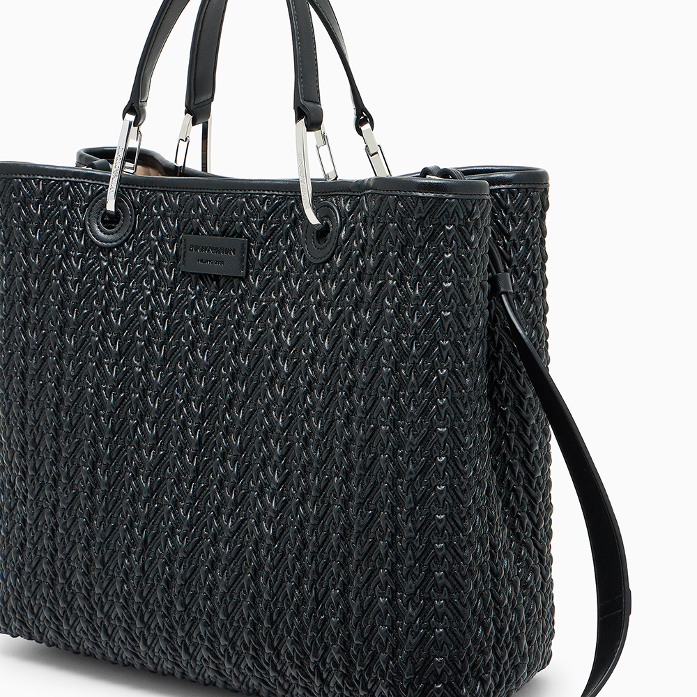 Shopper media MyEA effetto trapuntato Nero - Qshops (Emporio Armani)
