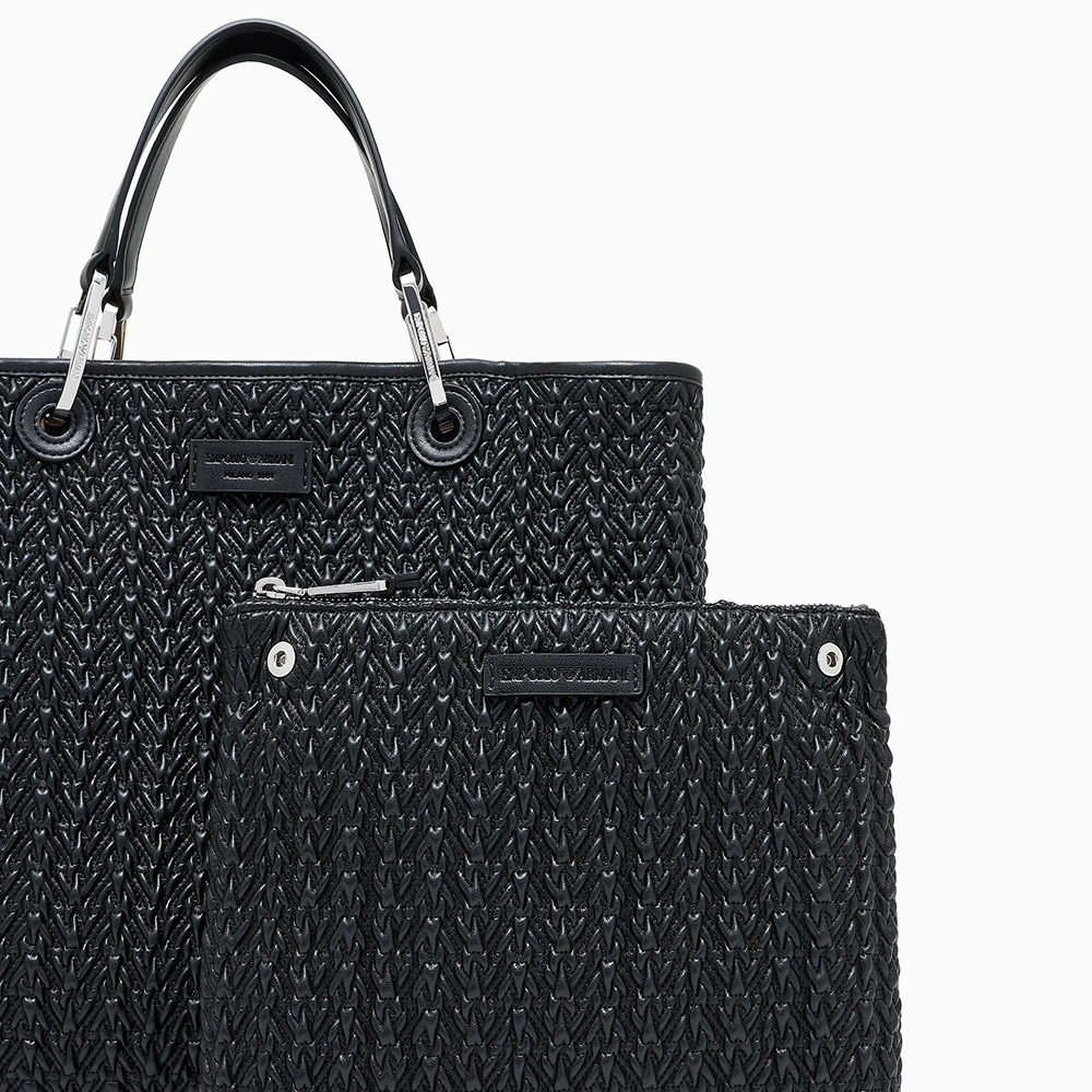 Shopper media MyEA effetto trapuntato Nero - Qshops (Emporio Armani)