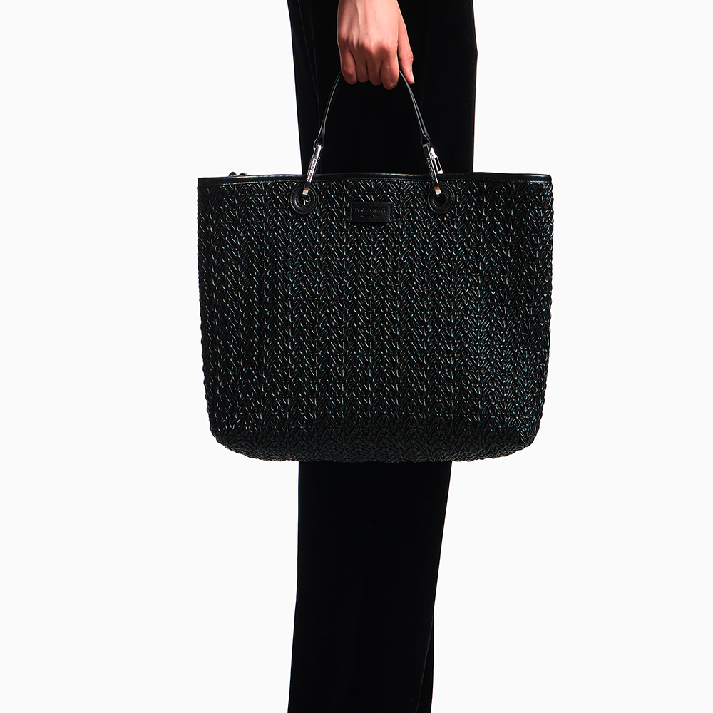 Shopper media MyEA effetto trapuntato Nero - Qshops (Emporio Armani)