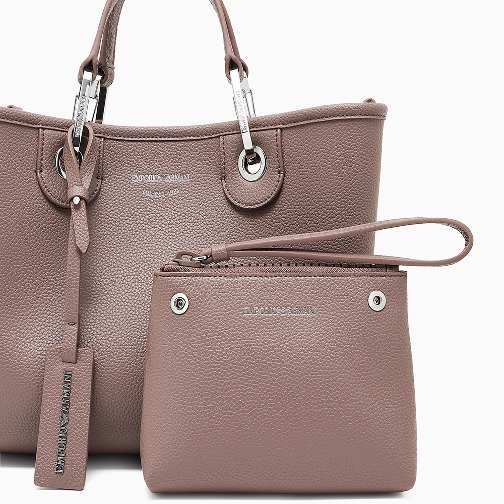 Shopper piccola MyEA stampa cervo Cammello - Qshops (Emporio Armani)