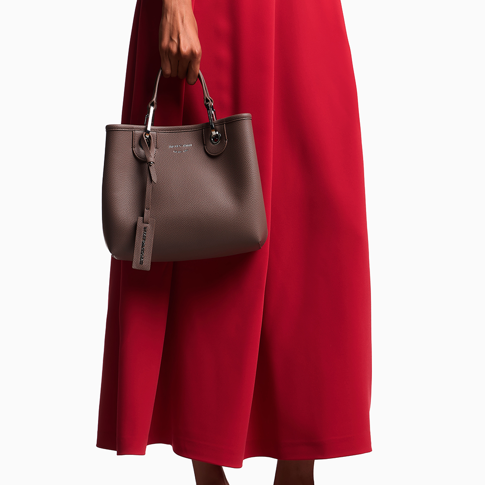 Shopper piccola MyEA stampa cervo Cammello - Qshops (Emporio Armani)