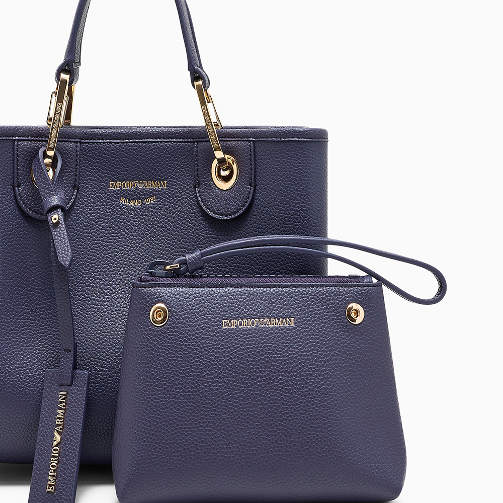 Shopper piccola MyEA stampa cervo Blu - Qshops (Emporio Armani)