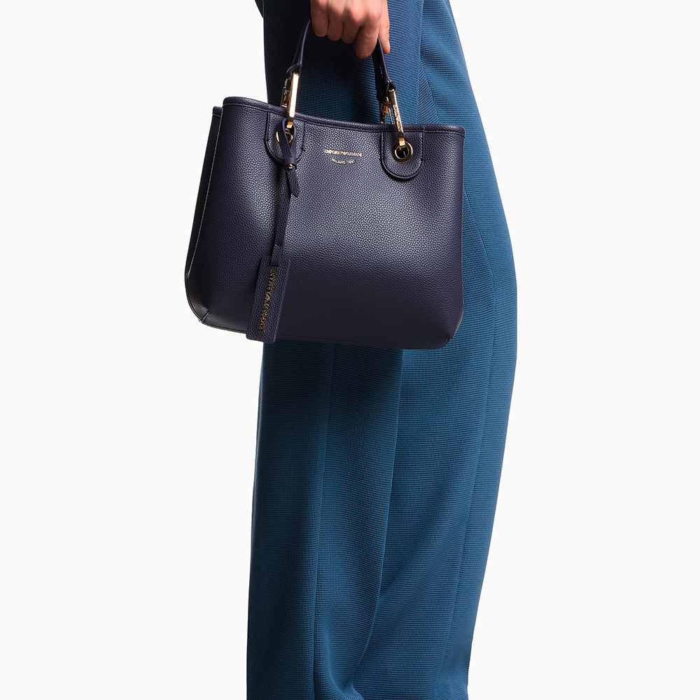 Shopper piccola MyEA stampa cervo Blu - Qshops (Emporio Armani)