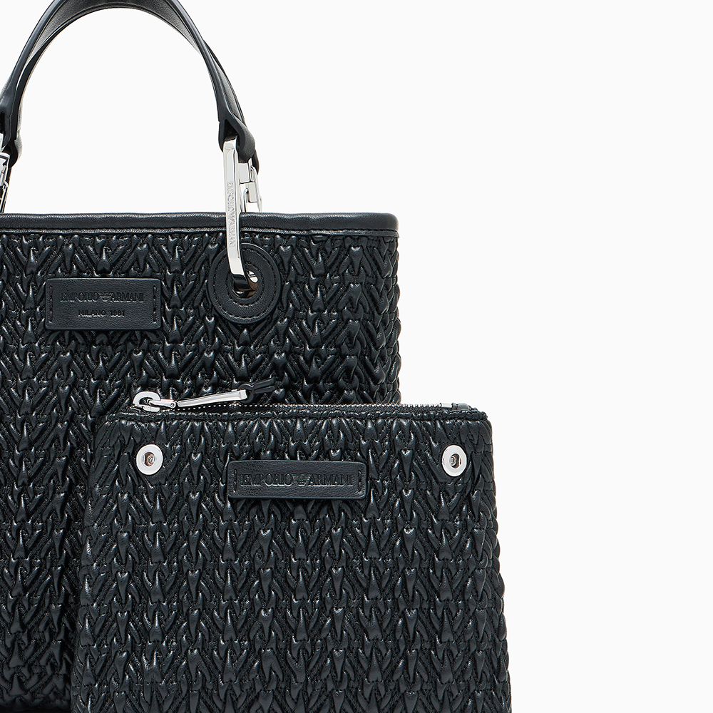 Shopper piccola MyEA effetto trapuntato Nero - Qshops (Emporio Armani)