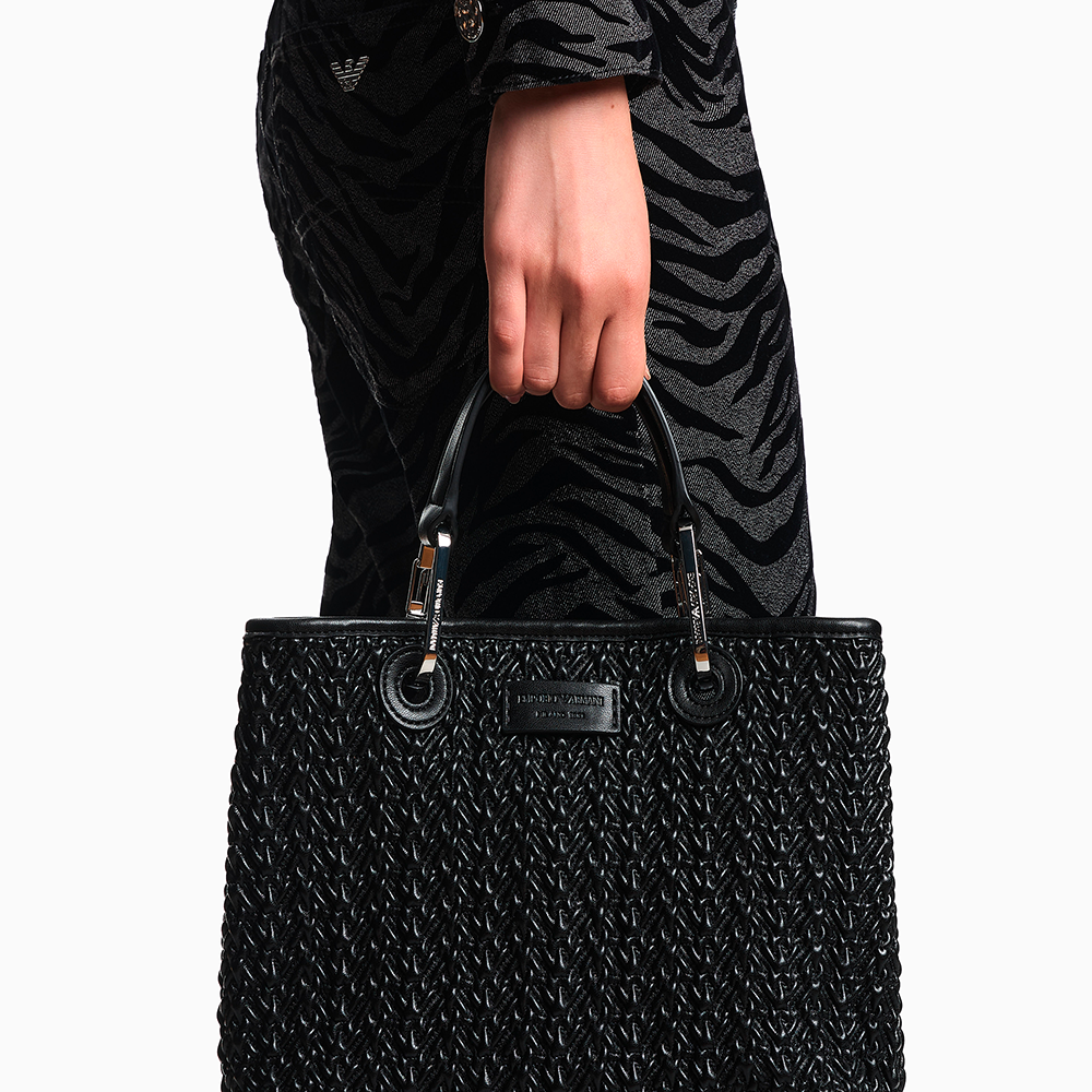 Shopper piccola MyEA effetto trapuntato Nero - Qshops (Emporio Armani)
