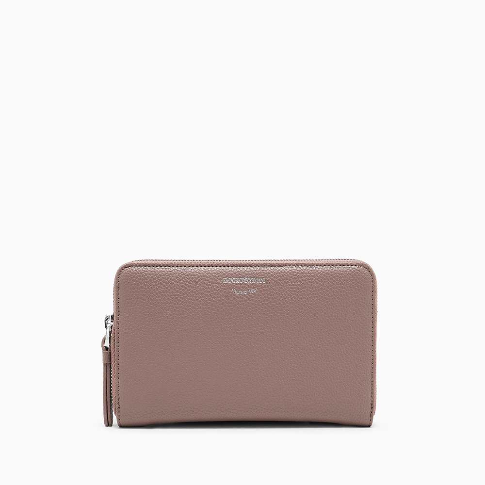 Portafoglio zip around MyEA stampa cervo Beige - Qshops (Emporio Armani)