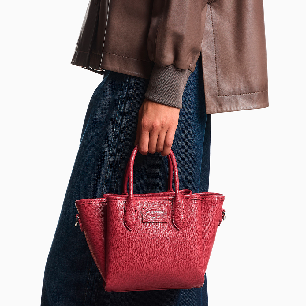Shopper piccola finish palmellato Rosso - Qshops (Emporio Armani)