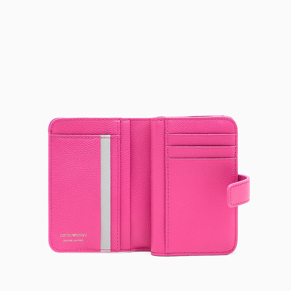 Portafoglio bifold in pelle bottalata Rosa - Qshops (Emporio Armani)