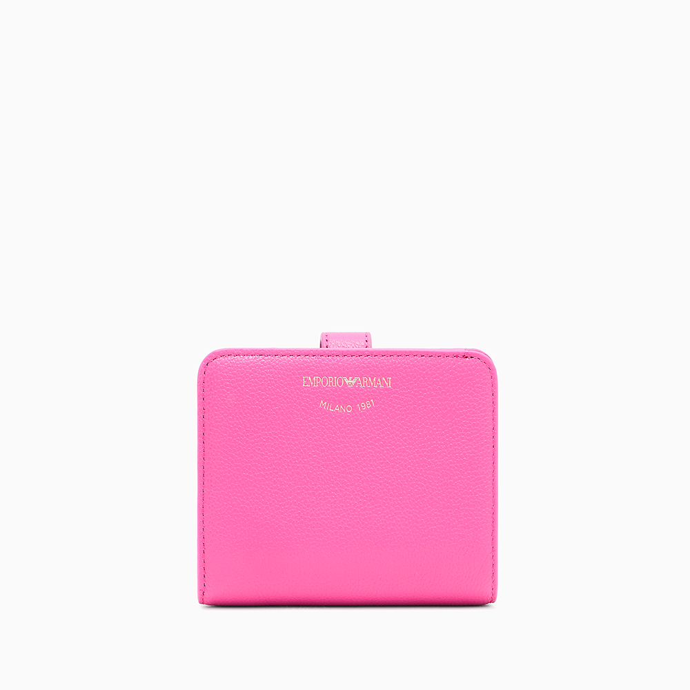 Portafoglio bifold in pelle bottalata Rosa - Qshops (Emporio Armani)
