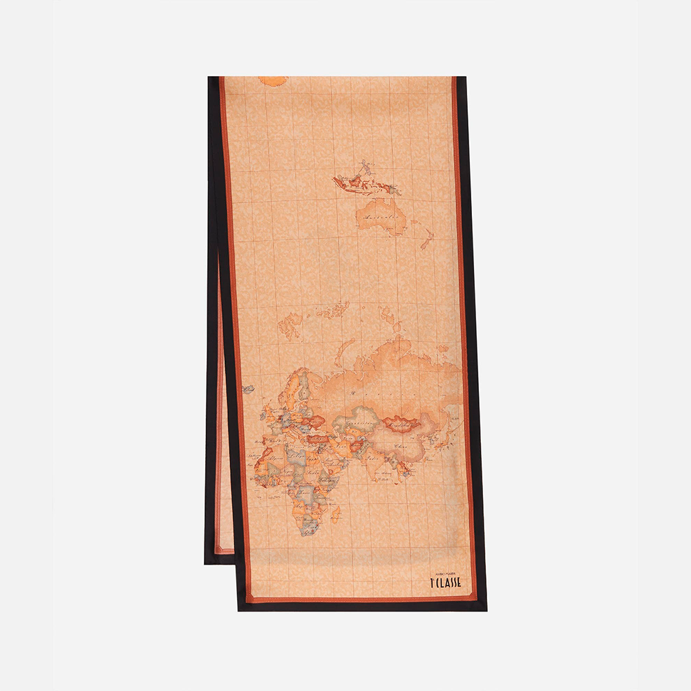 Sciarpa Geo Classic in seta 45x180 Nera - Qshops (Alviero Martini 1A Classe)