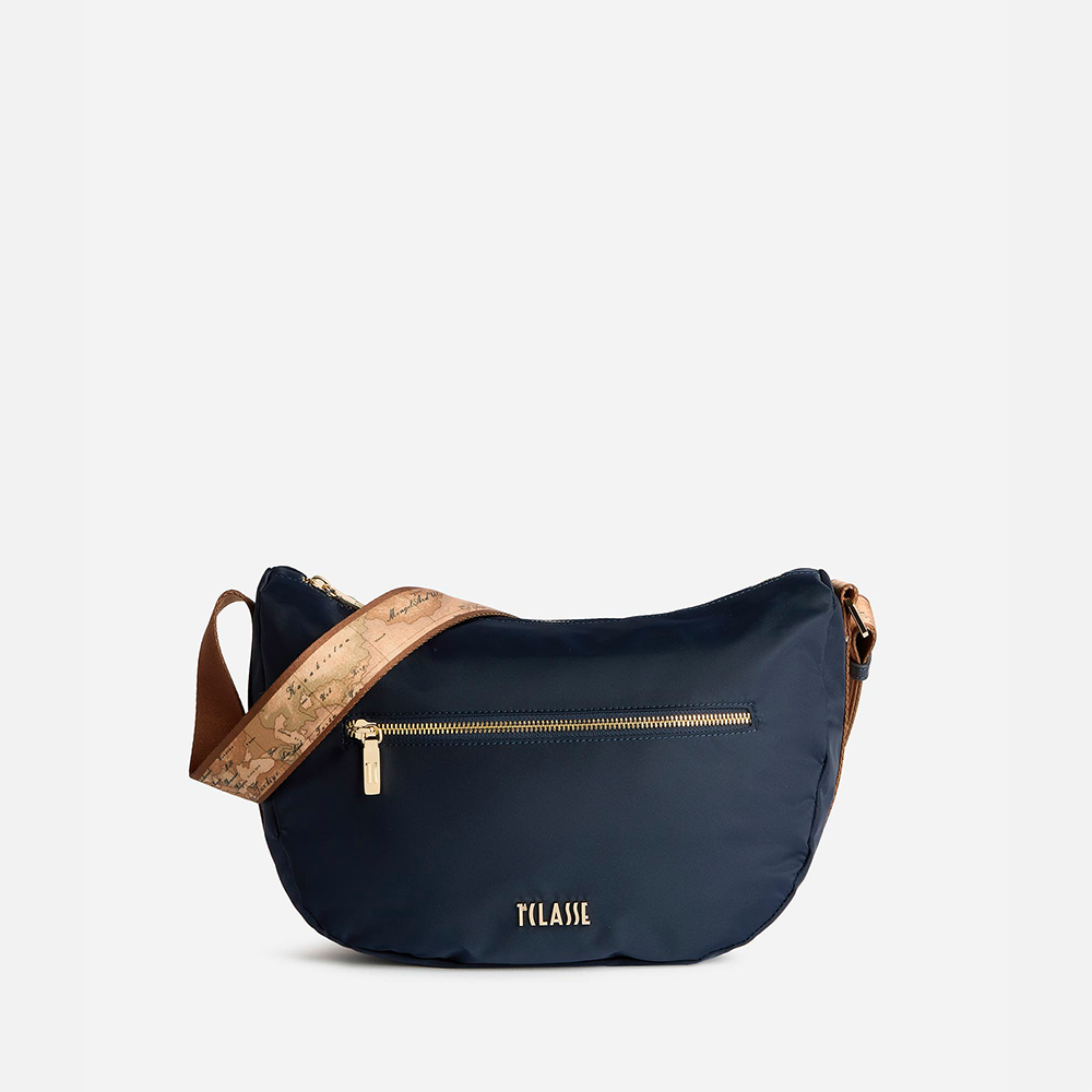 Stormy Nylon tracolla a mezzaluna grande Blu Notte - Qshops (Alviero Martini 1A Classe)