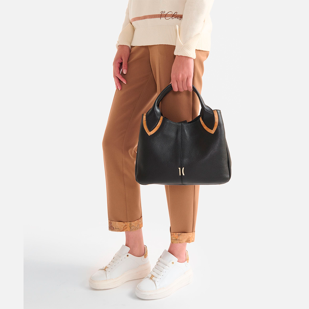 Castle Leather borsa a mano Nera - Qshops (Alviero Martini 1A Classe)