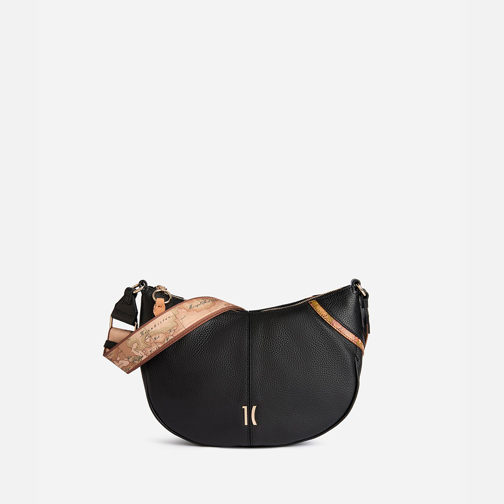 Castle Leather tracolla a mezzaluna Nera - Qshops (Alviero Martini 1A Classe)