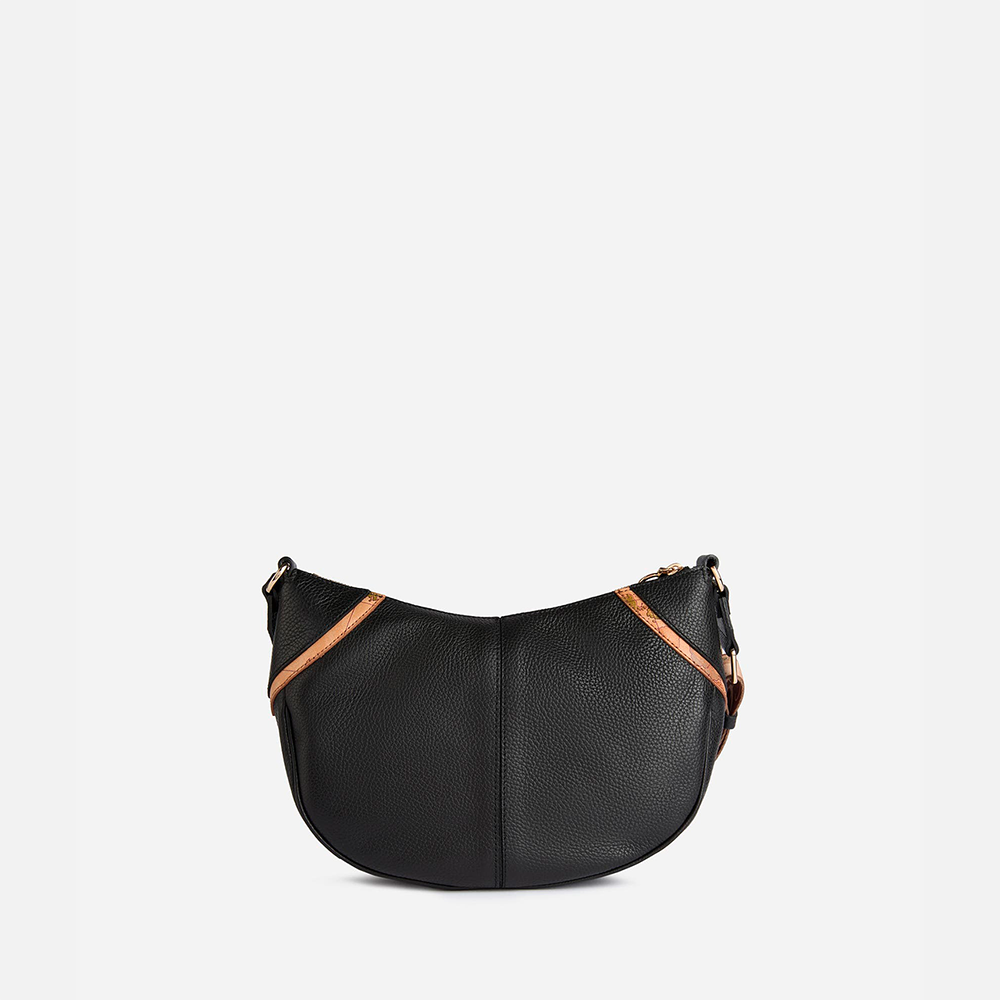 Castle Leather tracolla a mezzaluna Nera - Qshops (Alviero Martini 1A Classe)