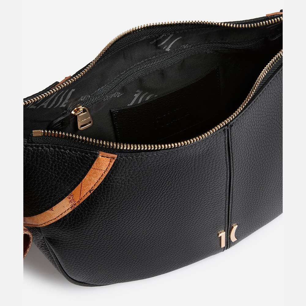 Castle Leather tracolla a mezzaluna Nera - Qshops (Alviero Martini 1A Classe)