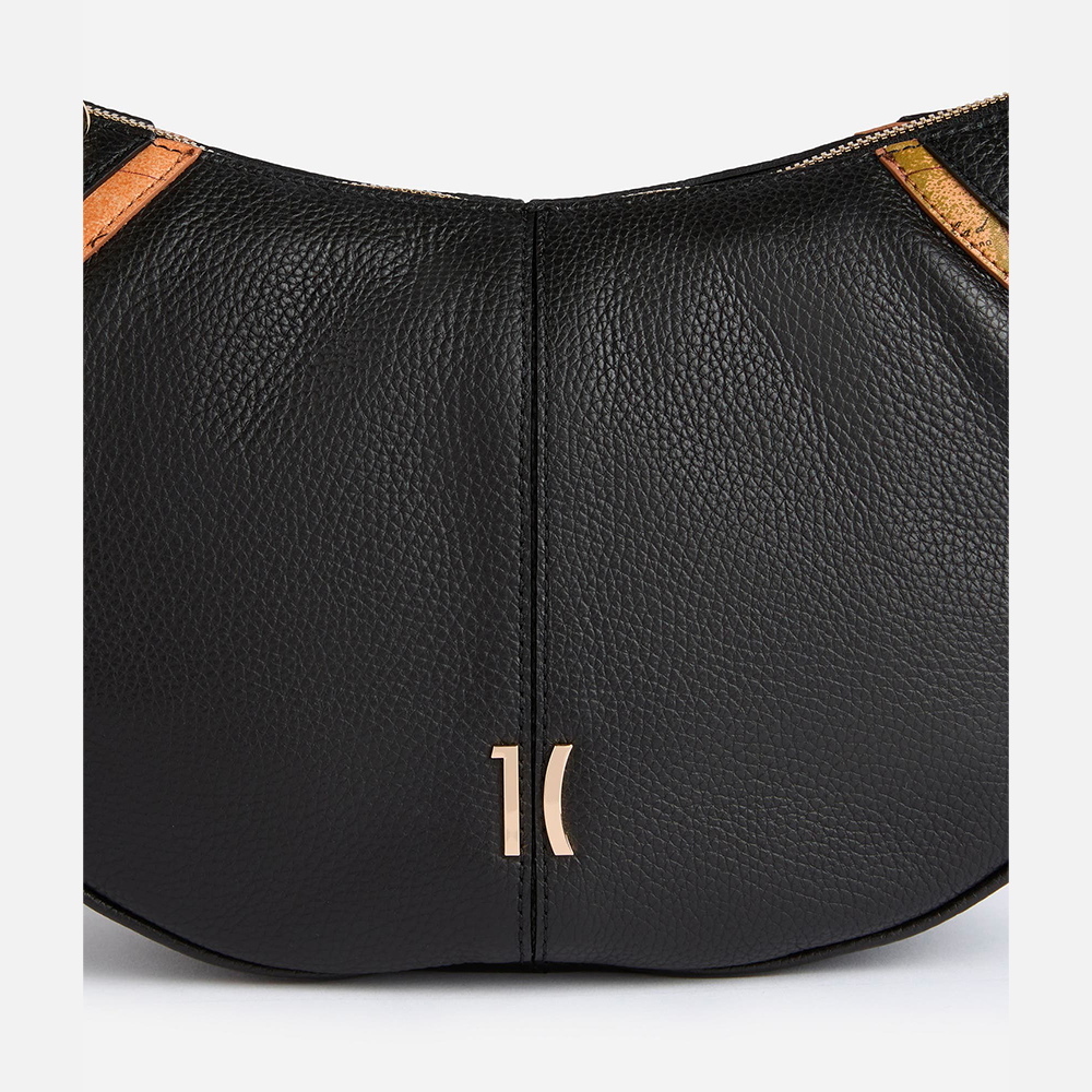 Castle Leather tracolla a mezzaluna Nera - Qshops (Alviero Martini 1A Classe)