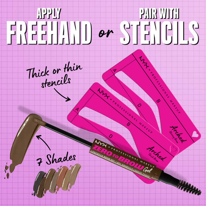 Zero to Brow Stencil - Qshops (NYX)
