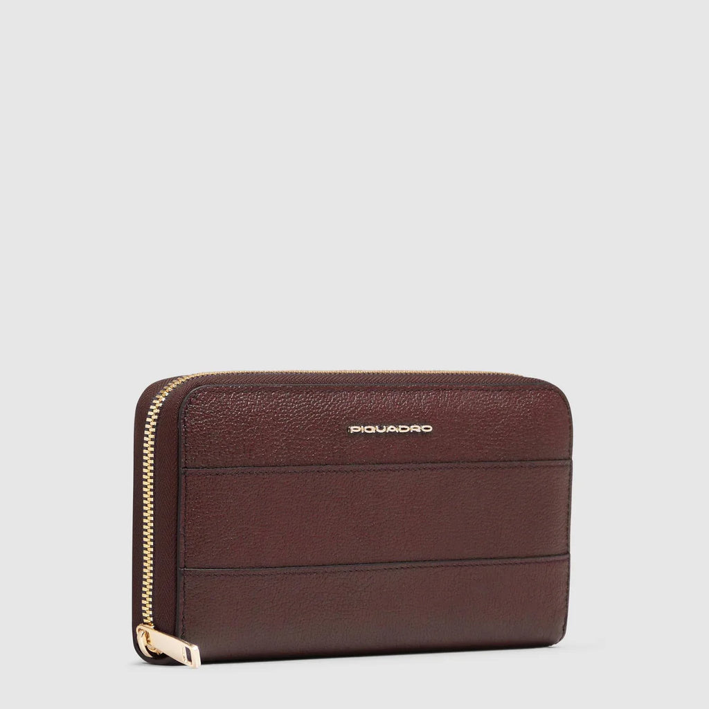 Portafogli donna grande zip-around Bordeaux - Qshops (Piquadro)